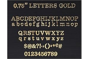 VESKAOTY 3/4 Inch Letters for Felt Letter Boards,250 Pieces Including Letters, Numbers & Symbols for Changeable Plastic Message Boards (Gold)