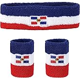 Striped Sweatband Set - Sport Sweat Band and Wristband