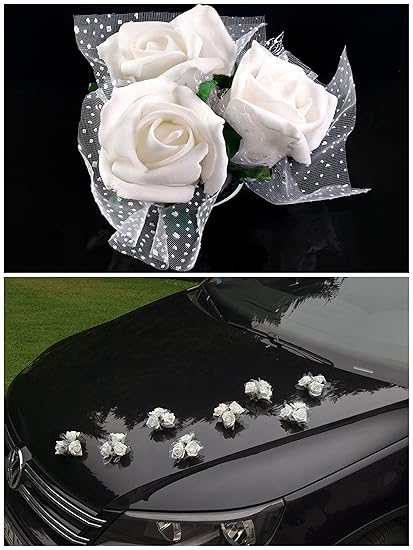 Unbekannt PartyDeco 4 Rose Bianche Saugnapf Farbe KWR4-079
