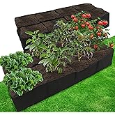 Gardzen 2 Pack Fabric Raised Garden Beds, 2x4x1 FT - 8 Grids Grow Bed for Square Foot Gardening, Planting Box for Vegetables, Herbs, Flowers