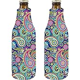 Paisley Pattern Beer Bottle Coolie 2 Pack