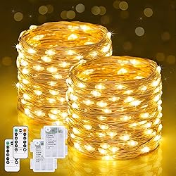 JMEXSUSS 2 Pack Fairy Lights Battery Operated with