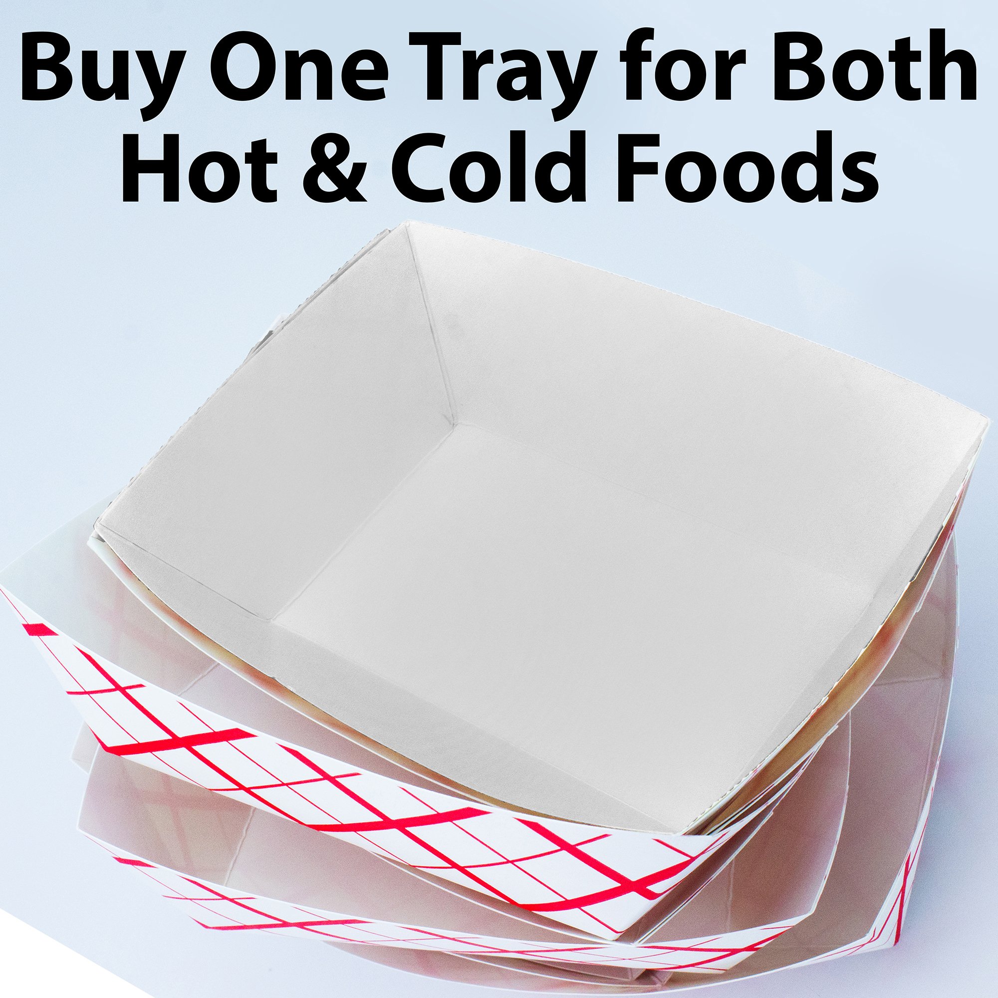 Heavy Duty, Grease Resistant 3 Lb Paper Food Trays 100 Pack. Durable, Coated Paperboard Basket Ideal for Festival, Carnival and Concession Stand Treats Like Hot Dogs, Ice Cream, Popcorn and Nachos.