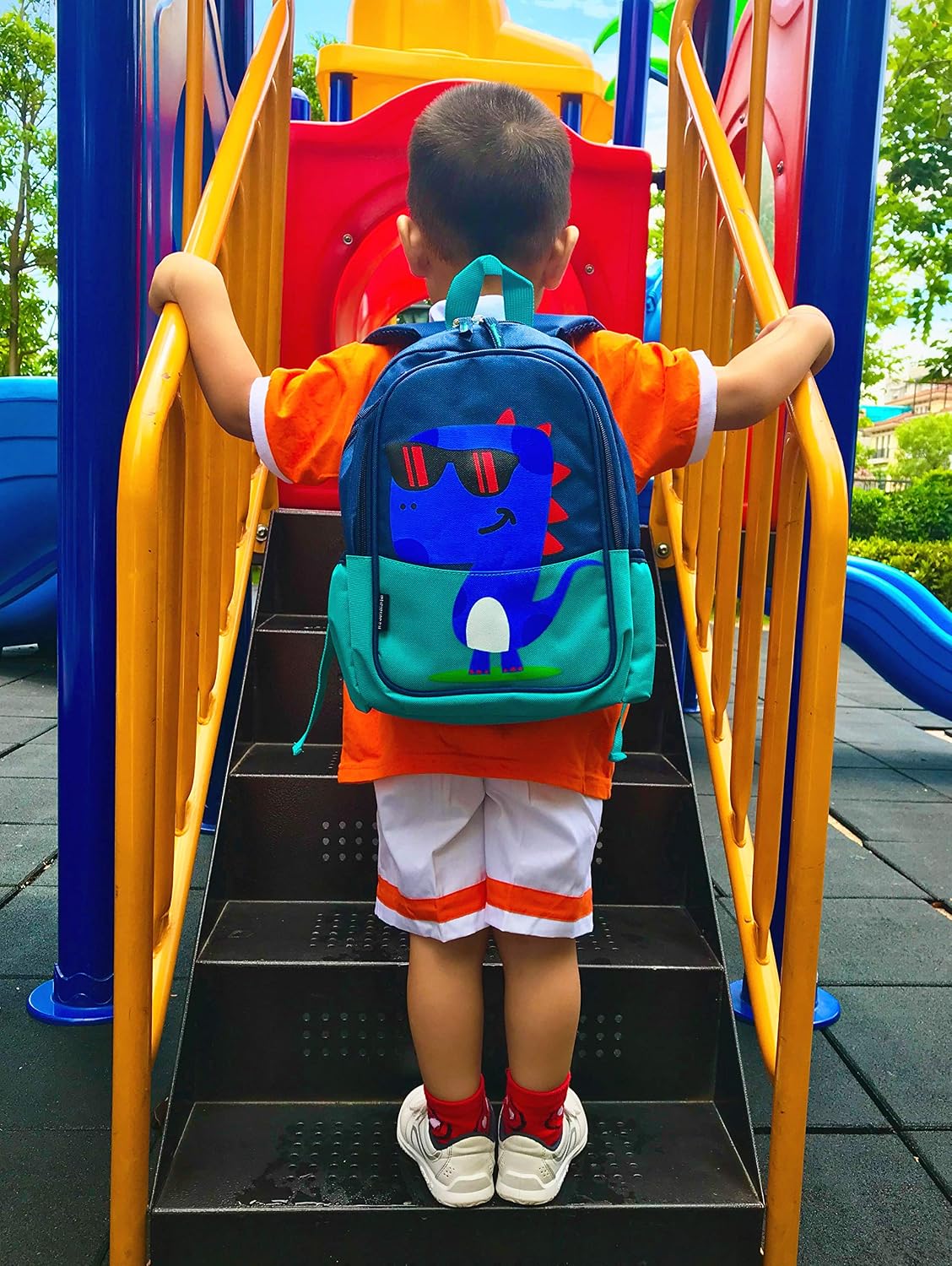 POWOFUN 12 Inch Kids Toddler Preschool Travel Backpack Kindergarten Cool Cute Cartoon Schoolbag Dinosaur Green Backpack Bookbag For Girls Boys Baby - Image 3
