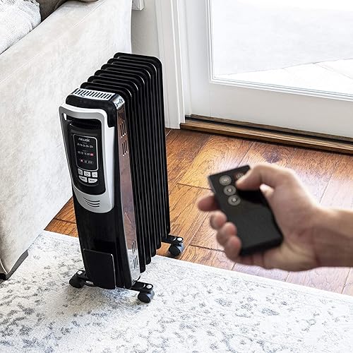 Newair Electric Oil-Filled Freestanding Space Heater in Black