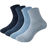 MAGIARTE Womens Athletic Cotton Mini Crew Socks Thick Cushioned Running Hiking Multi Sports Socks for Women 4 Pairs