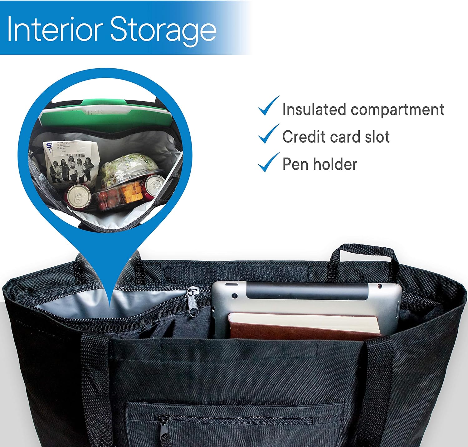 RMS Walker Bag with Soft Cooler - Water Resistant Tote with Temperature Controlled Thermal Compartment, Universal Fit for Walkers, Scooters or Rollator Walkers (Black): Health & Personal Care