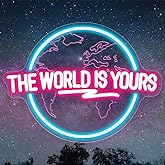 The World Is Yours Neon Sign Carved Planet The World Is Yours LED Neon Light Lamp for Wall Decor Light Up Signs for Office Wedding Man Cave Game Room Bedroom Birthday Gift 41CM*31CM