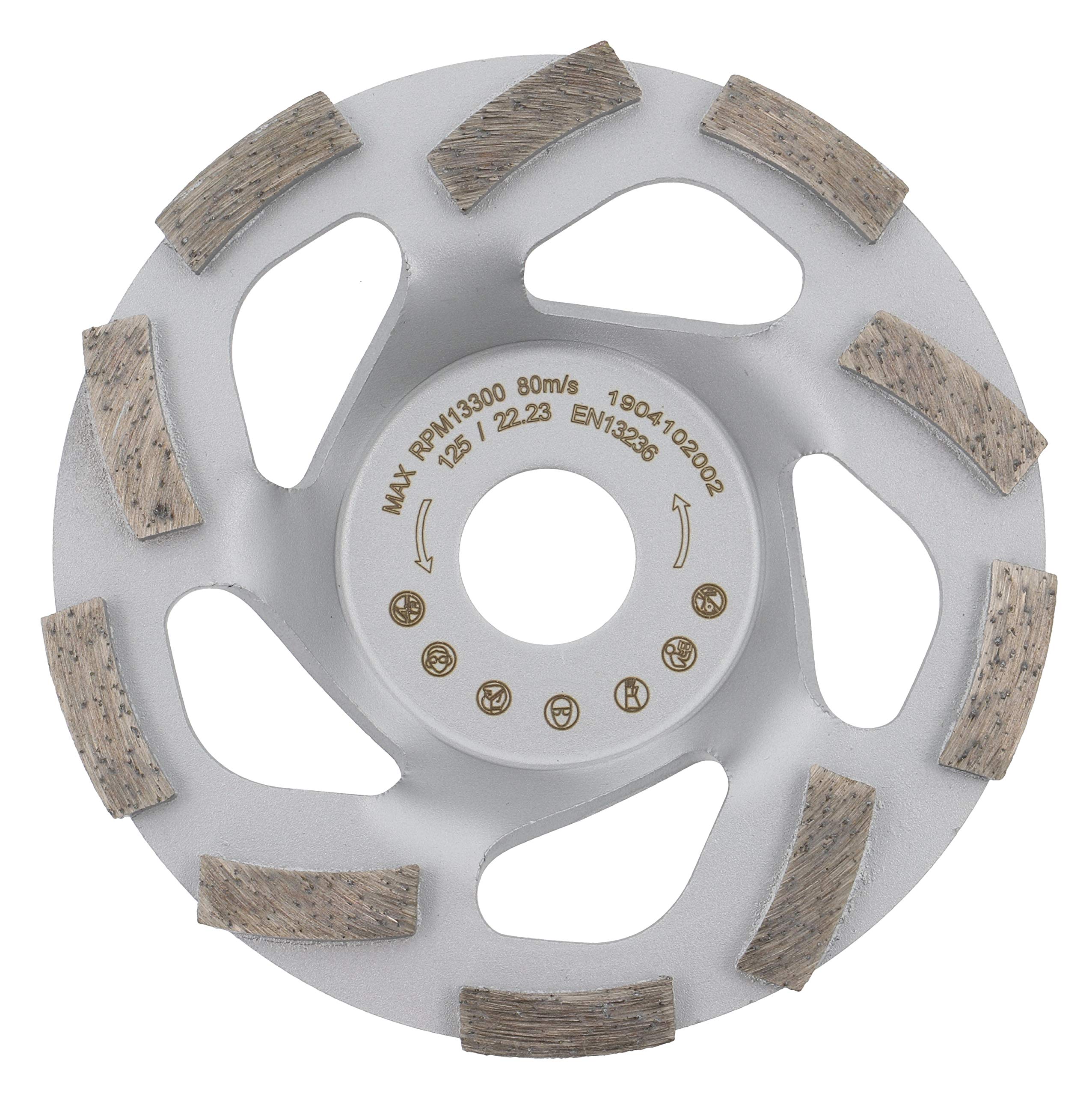 PRODIAMANT Premium Diamond Grinding Cup Wheel Concrete Turbo 125 mm 5" x 22.2 mm Diamond Grinding Head PDX82.909 125mm Matching Angle Grinder