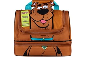 Get Trend Scooby Doo Lunch Box Insulated with Two Compartments for Kids Teens Work Travel Picnic Beach Cooler Sack (Brown Scooby Doo)