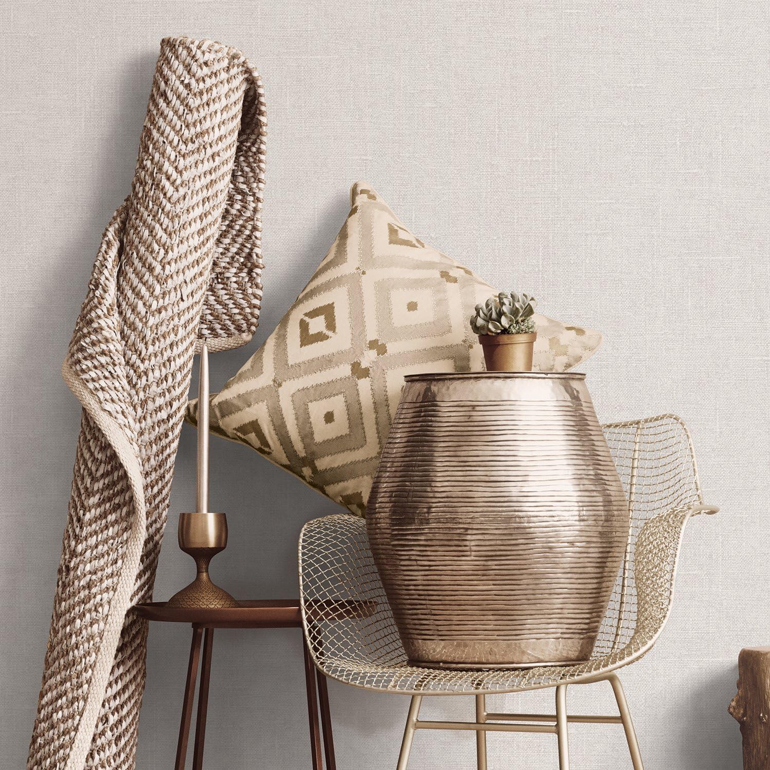 Galerie G67441 Natural FX Wallpaper Roll, White - Image 3