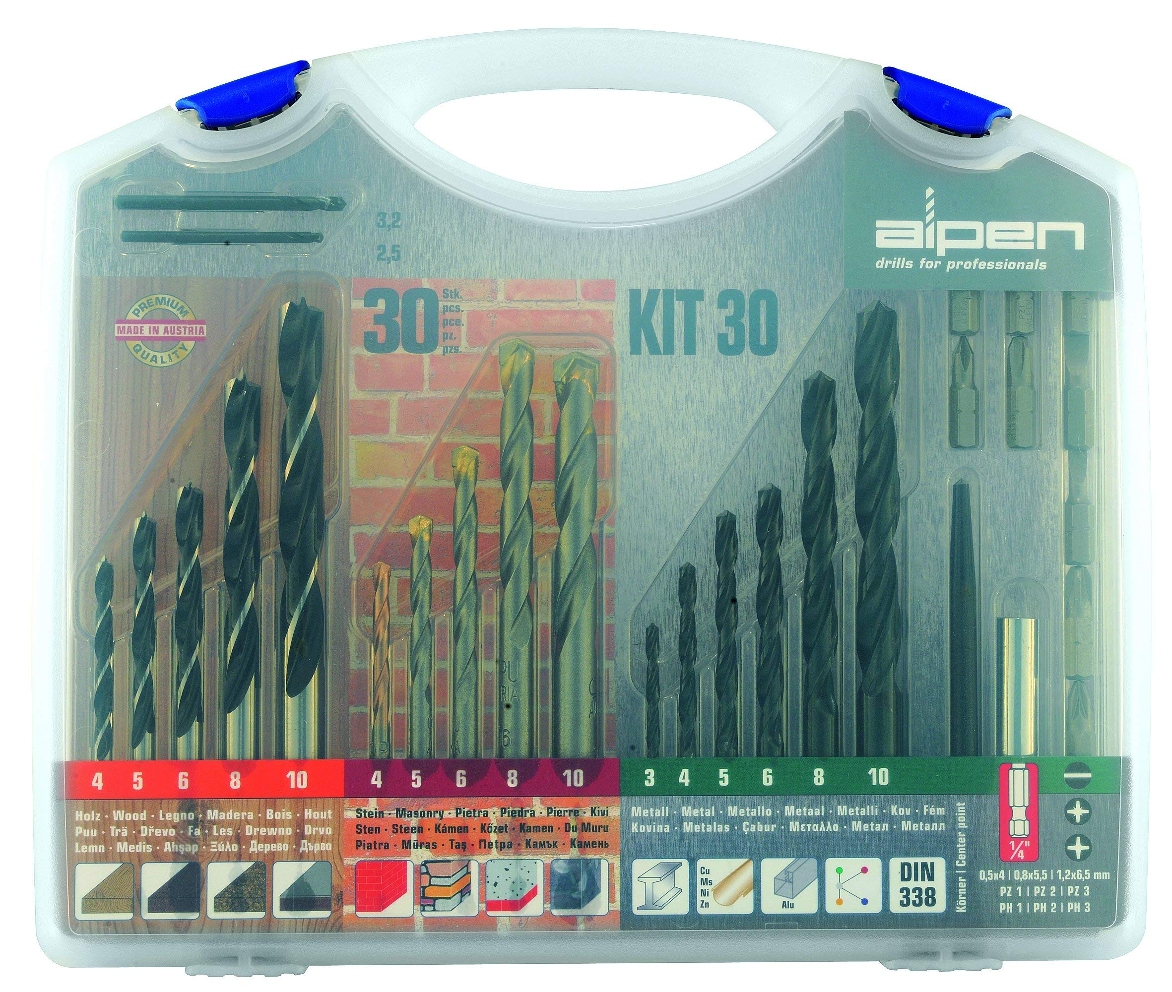 Alpen 800230100 "Hobby-Kit" Drill and Screw Set, Grey, Set of 30 Piece