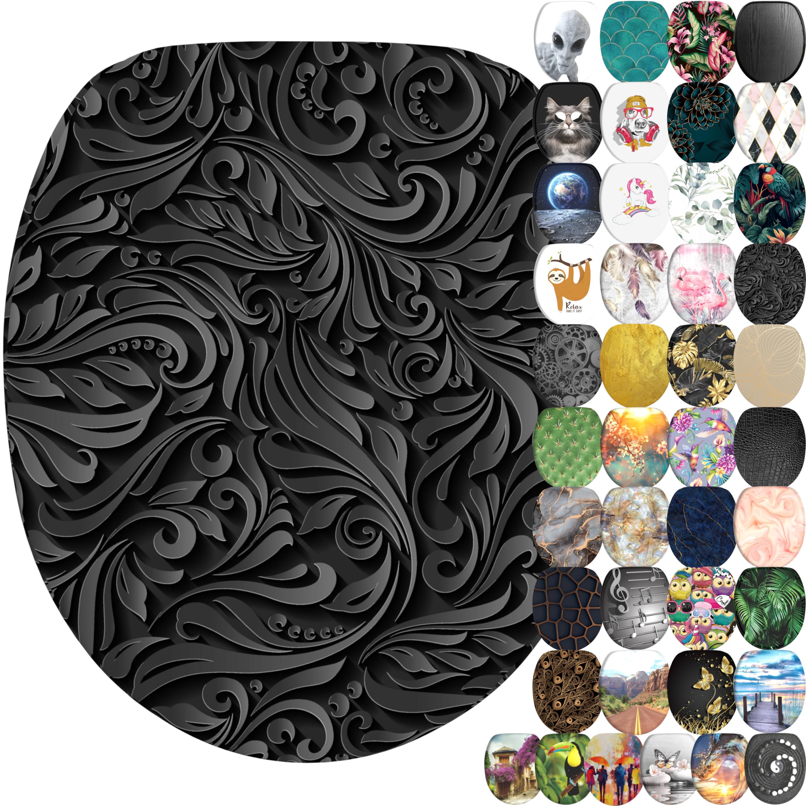 Sanilo Soft Close Toilet Seat, Wide Choice of New Toilet Seats, Stable Hinges, Easy to Mount (Floral)