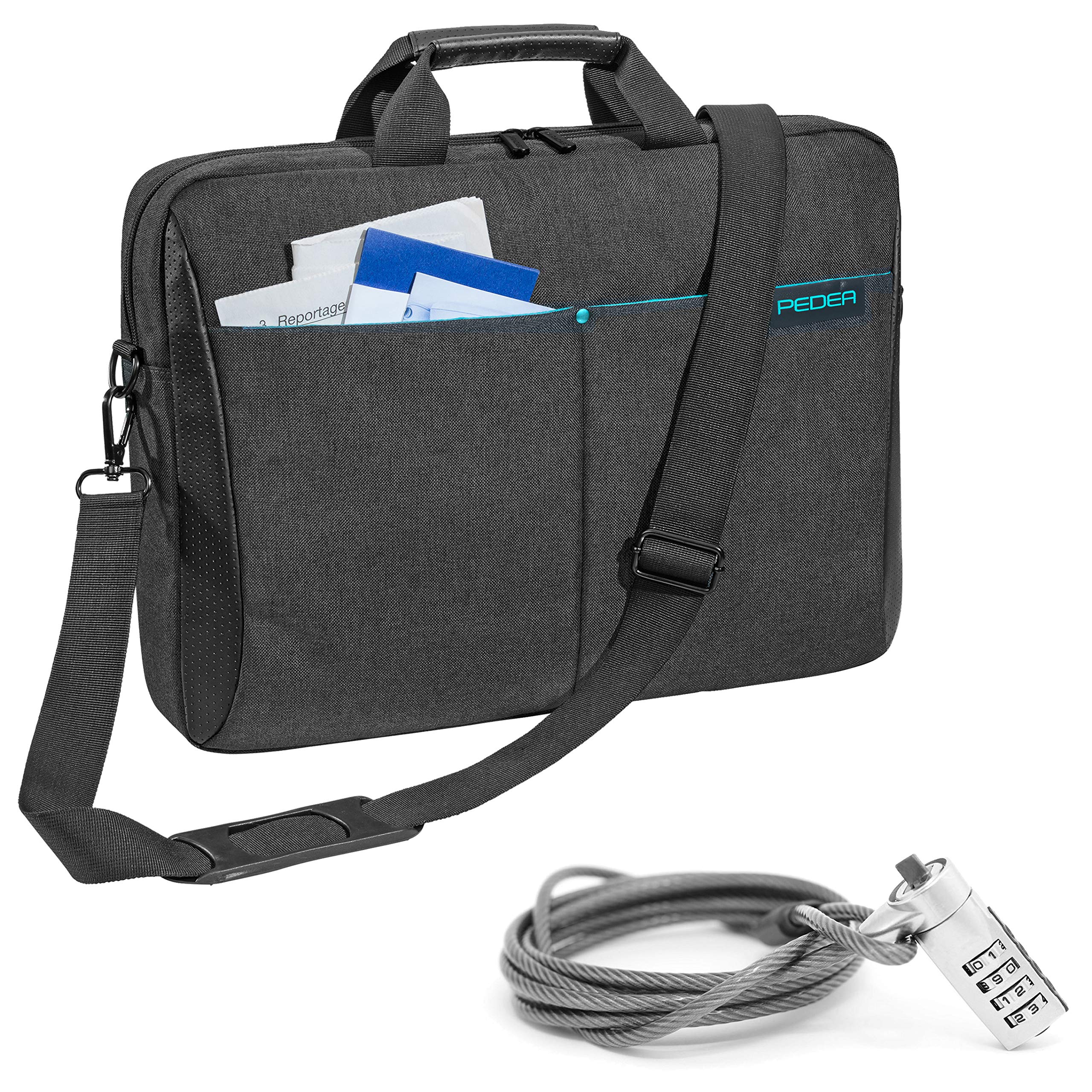 PEDEA laptop bag "Lifestyle" bag for notebooks with screens up to 15.6 inches (39.6 cm); shoulder bag with shoulder strap incl. notebook lock, black