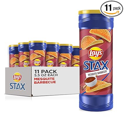 Amazon Com Lay S Stax Mesquite Barbecue Flavored Potato Crisps 5 5 Ounce Pack Of 11