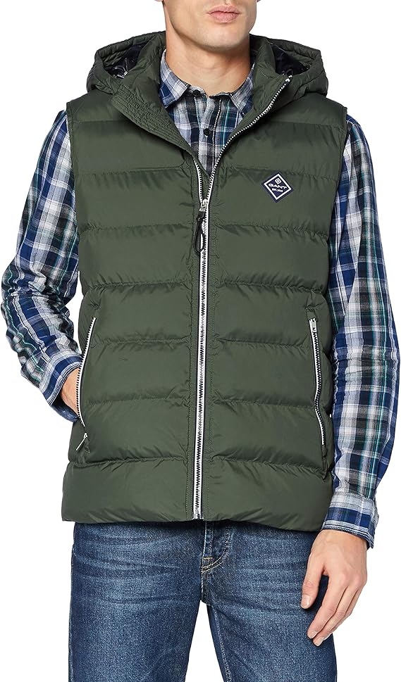 Gant Men's D1. The Active Cloud Vest Jacket, Thyme Green, X-Large : Amazon.com.au: Clothing 