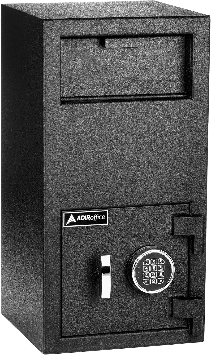AdirOffice Keypad Lock Drop Box Safe - Industrial Strength Security Storage with Digital Lock - Safety for Home & Business Use (Large) : Office Products