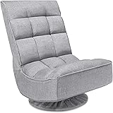 Best Choice Products Reclining Folding Floor Gaming Chair for Home, Office, Lounging, Reading w/ 360-Degree Swivel, 4 Adjusta