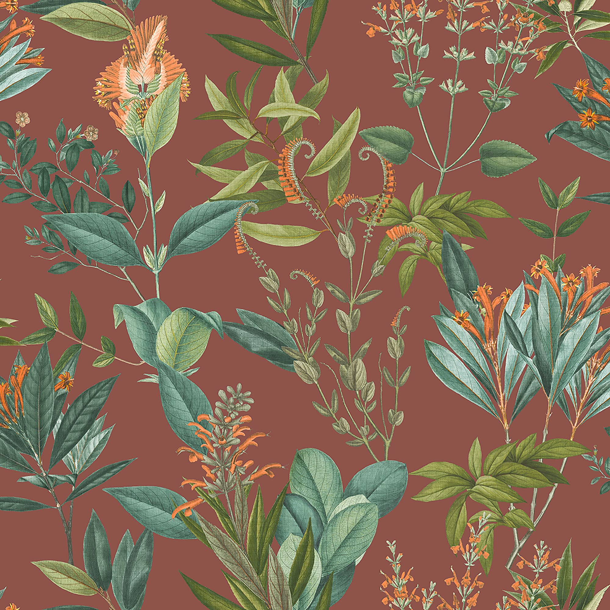 Galerie BL22743 Botanica Mystic Floral Wallpaper, Multicoloured with Dark red Background, 10.05m x 53cm