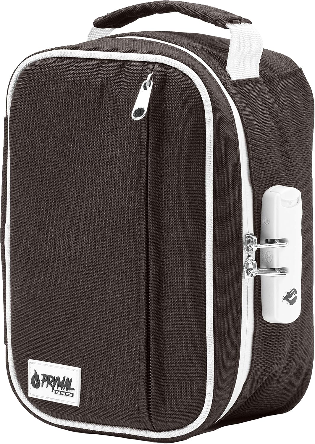 Prymal Products Bag with Combination Lock, Works on Bad Odor, Medicine Container Case for Your Accessories (8.5x5.5x4, Brown)