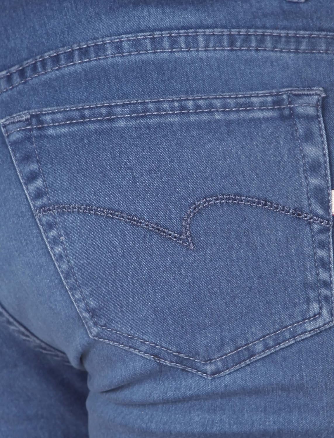 flirt nx women's stretchable mid blue capri