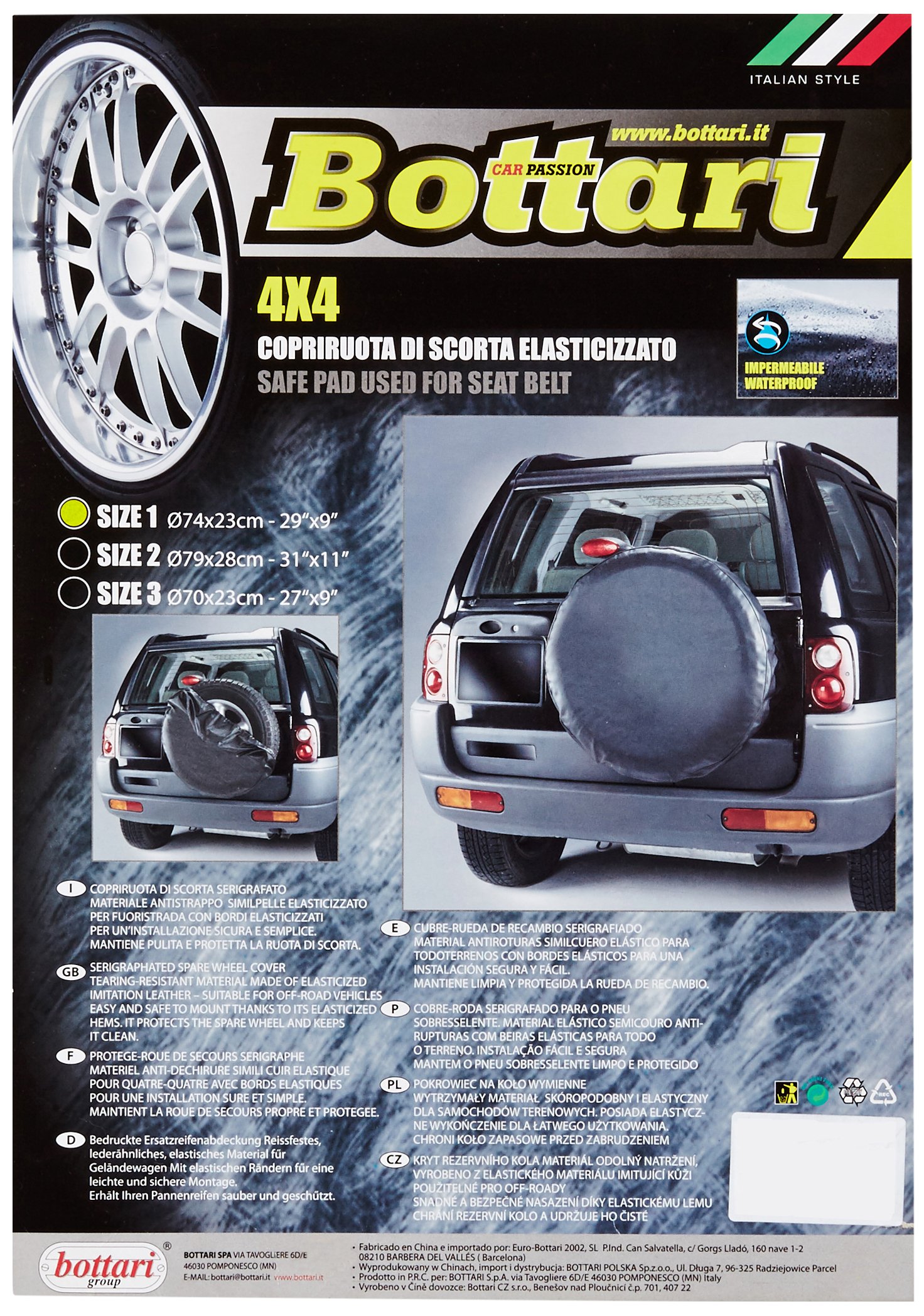 Bottari SpA 18411 Elasticized Spare Wheel Cover Dia 74 x 23 cm