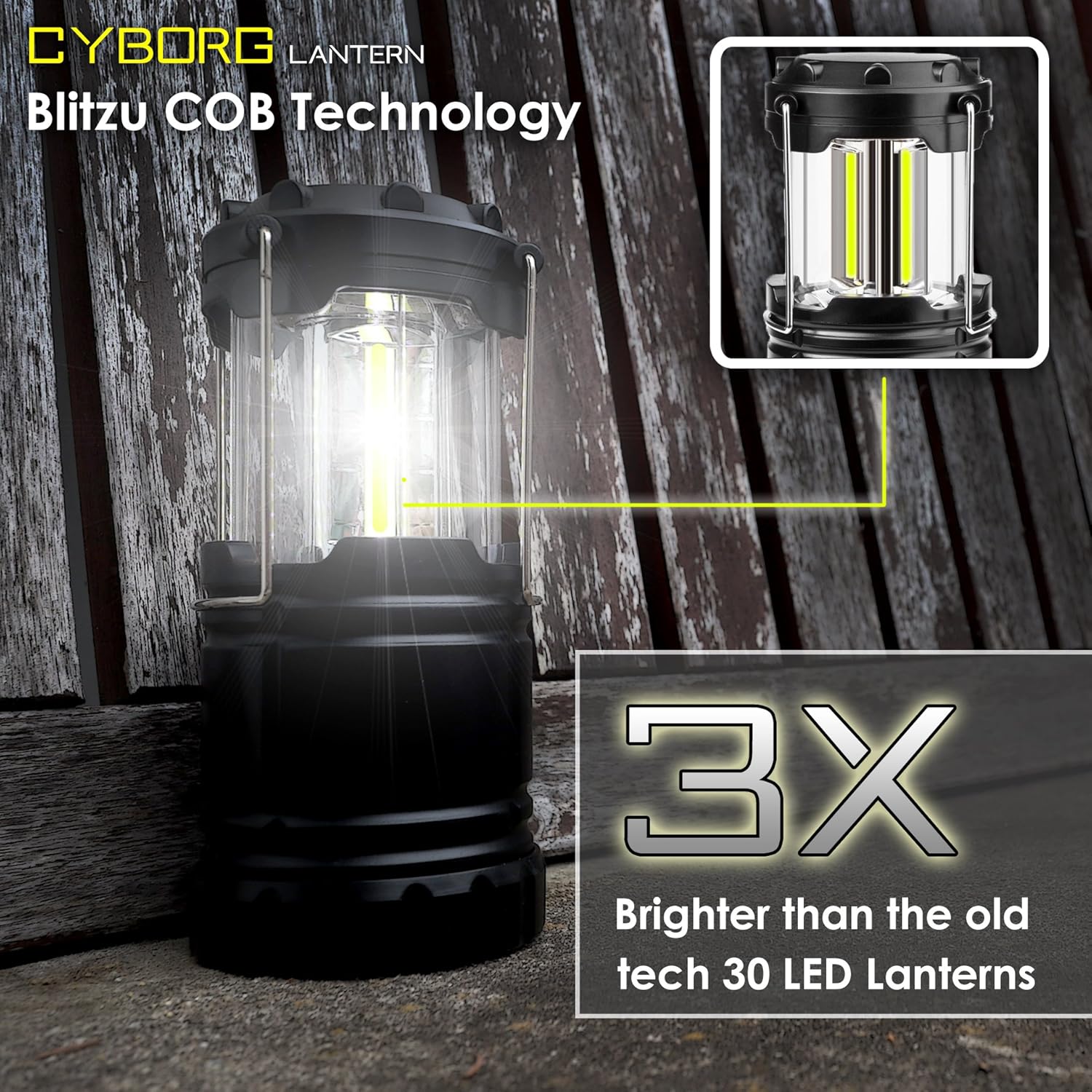 Blitzu LED Lantern with Magnetic Base [2 PACK] Battery Powered and Operated Camping Lanterns with Hanging Hook - Best Outdoor, Indoor, Hurricane, Emergency Light, Tent Lamp: Sports & Outdoors