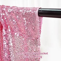 Juya Delight 2Pcs 2FTx8FT Pink Sequin Backdrop