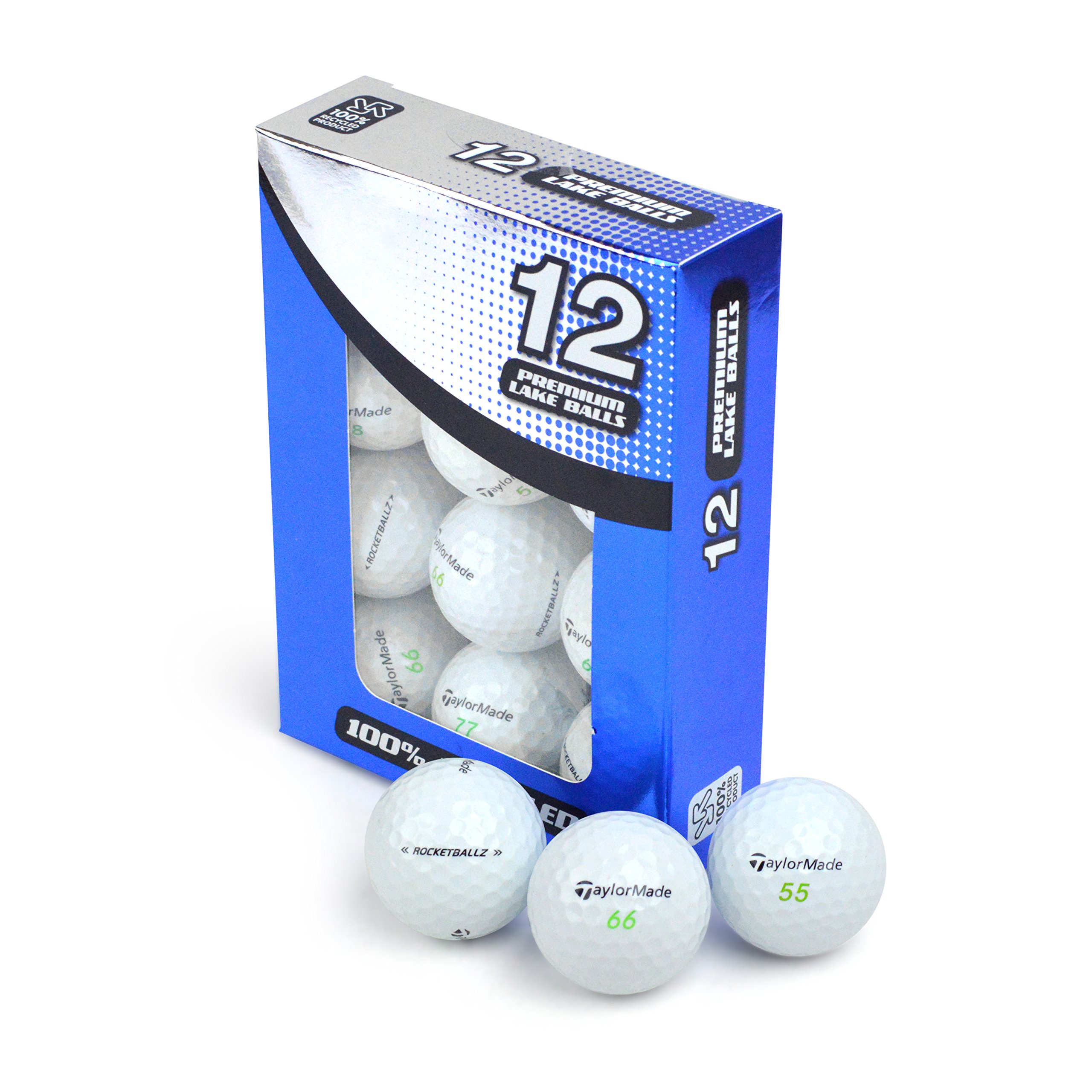 Second Chance Taylor Made Rocket Grade A Premium Lake Golf Balls (Pack of 12) - White