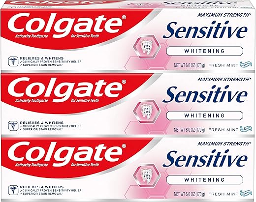 Colgate 敏感ホワイトニング最大強度の歯磨き粉フレッシュミント、フレッシュミント6オズ（3パック）