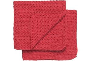 Now Designs Homespun Dishcloths, Red, Set of 2