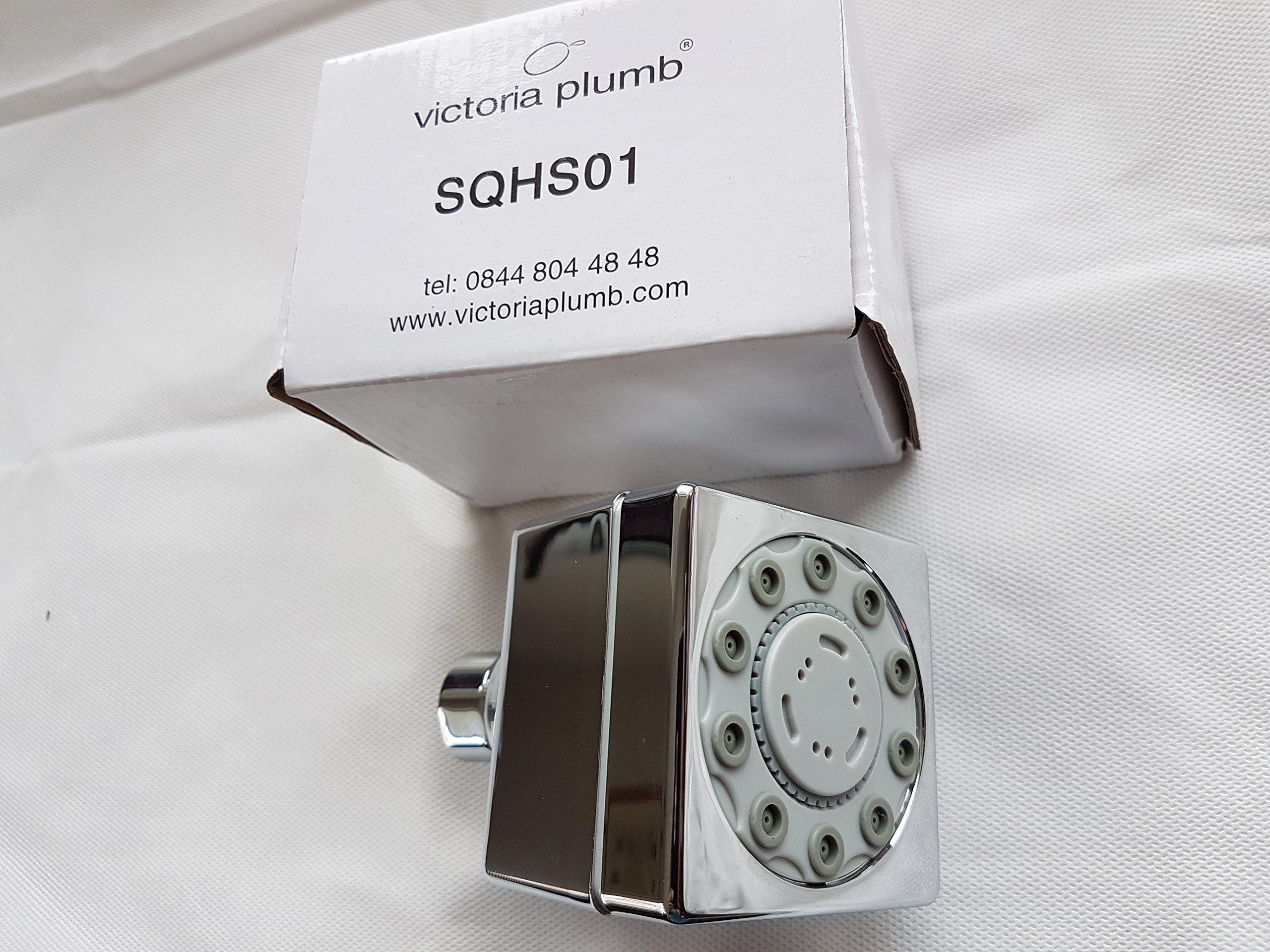 VICTORIA PLUMB Square Multi-Jet Chrome Adjustable Shower Head 2.5 Inch Wall Mount