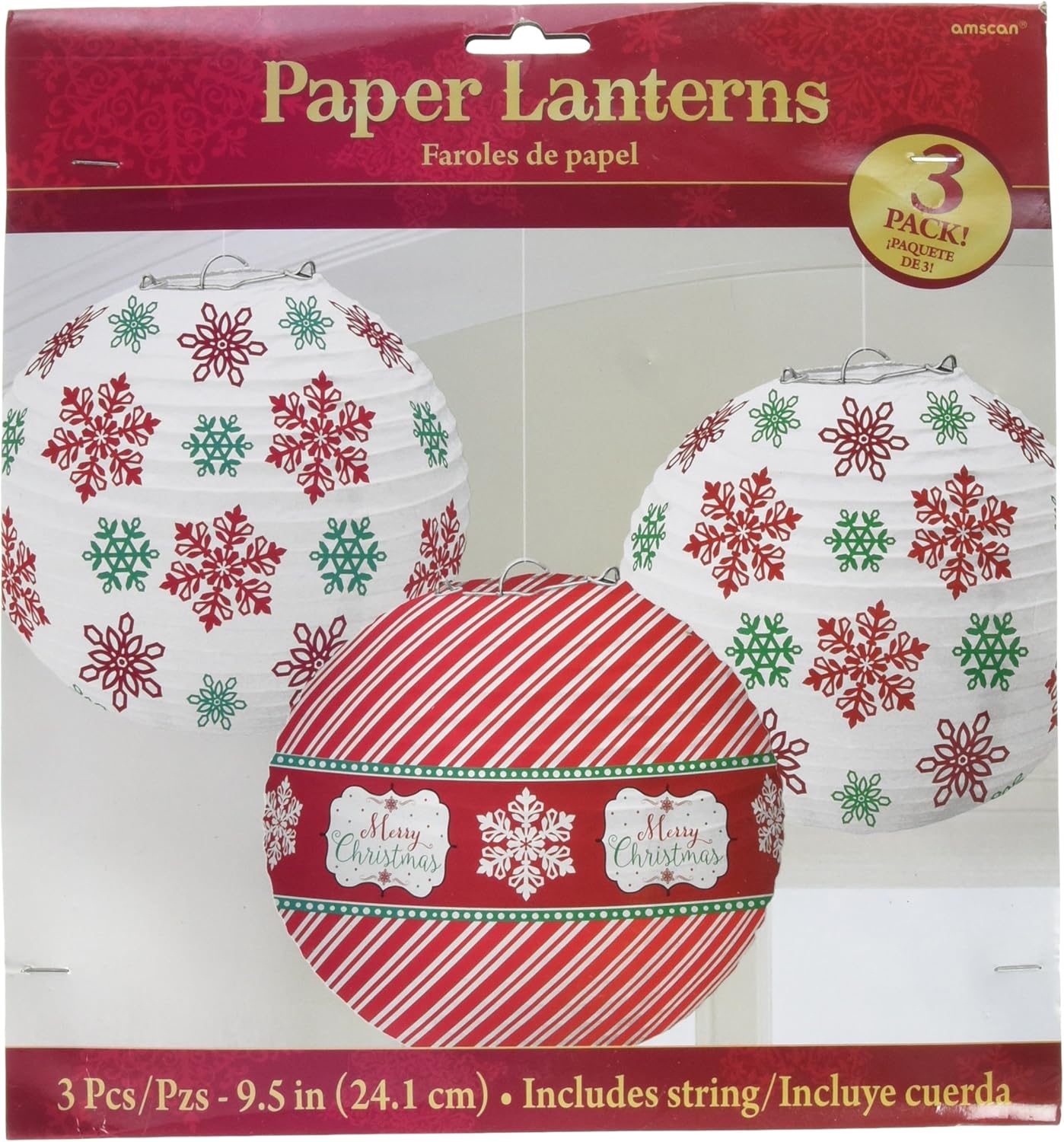 Download Amazon Com Amscan Very Merry Christmas Printed And Striped Round Lanterns Party Decorations Paper 9 Pack Of 3 Toys Games PSD Mockup Templates