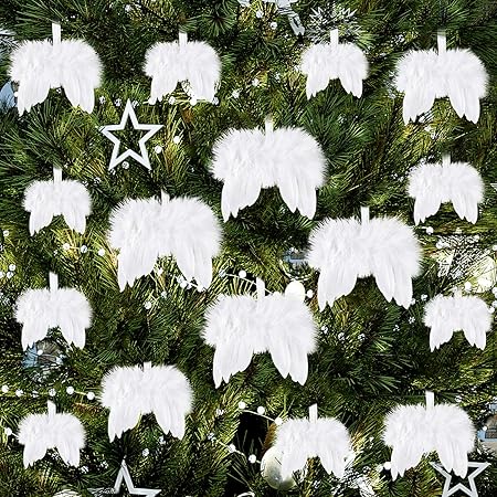 Decorazioni Natalizie Fai Da Te Bianche.Fepito 16 Pezzi Decorazioni Natalizie Bianche Fantasia Angelo Piuma Bianca Ornamento Ad Ala Per Decorazioni Natalizie Artigianato Fai Da Te Amazon It Casa E Cucina