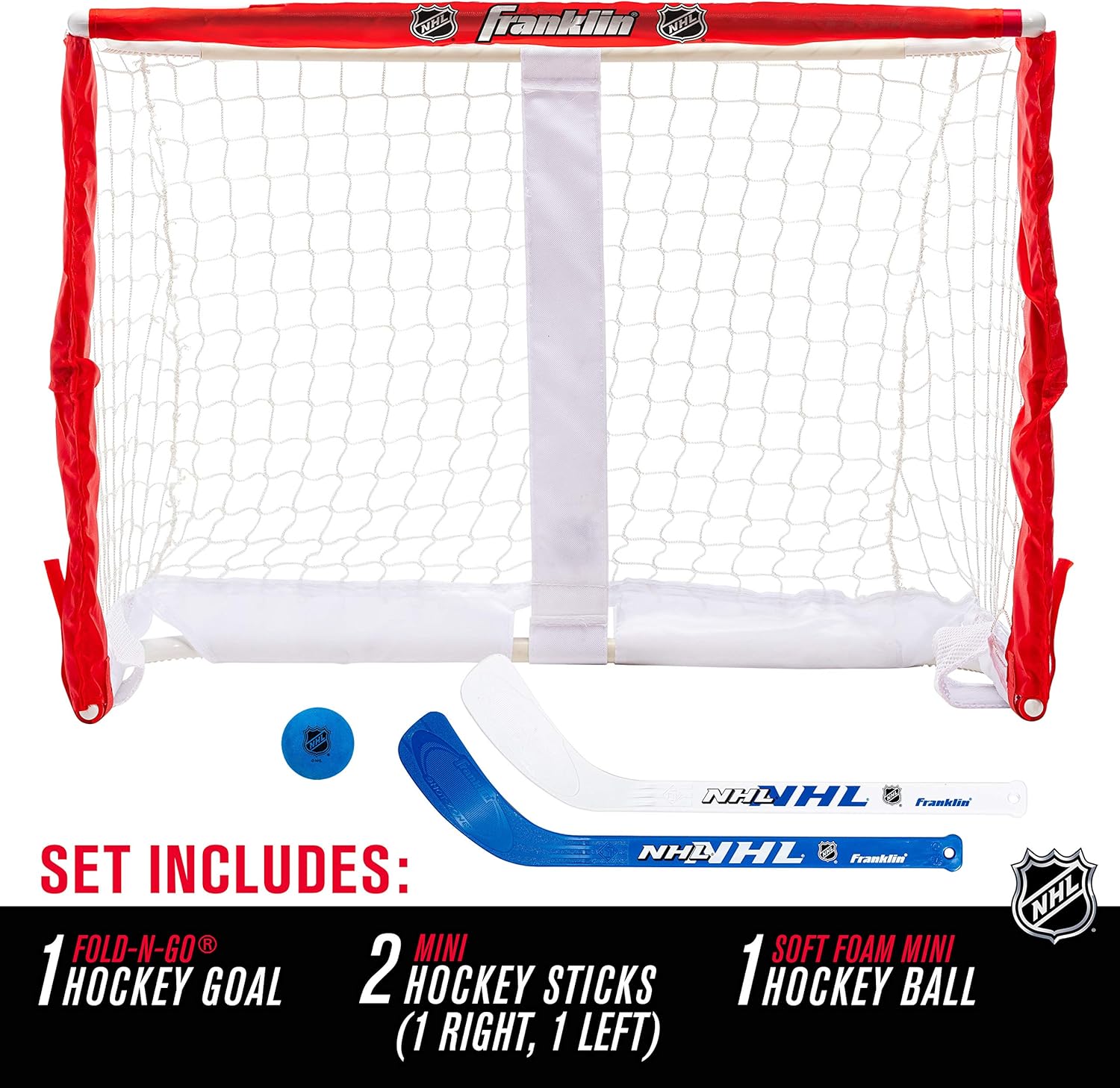 Franklin Sports Knee Hockey Goal Set - Mini Hockey Goal Set - Kids Hockey Set - Easy Transport with Exclusive Fold-N-Go Design - NHL - Great for Kids : Sports & Outdoors