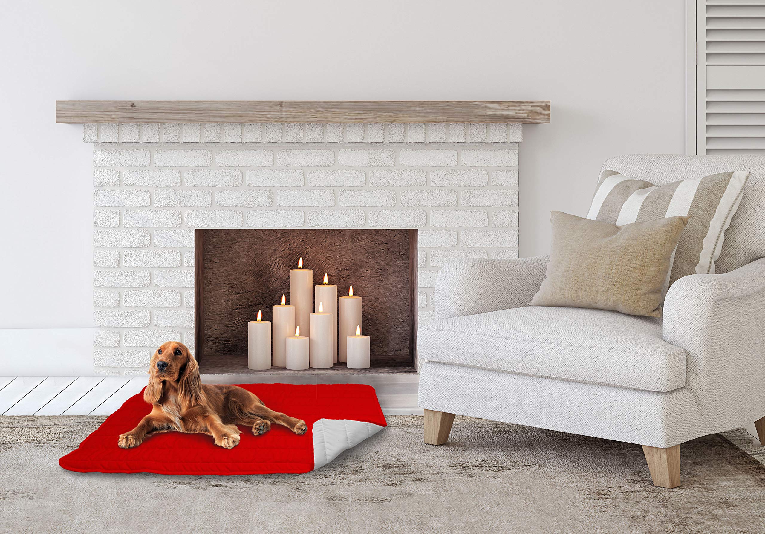 Italian Bed Linen Doubleface pillow 60x100cm red/light grey, Anti-Allergic Microfiber/Hypoallergenic Polyester