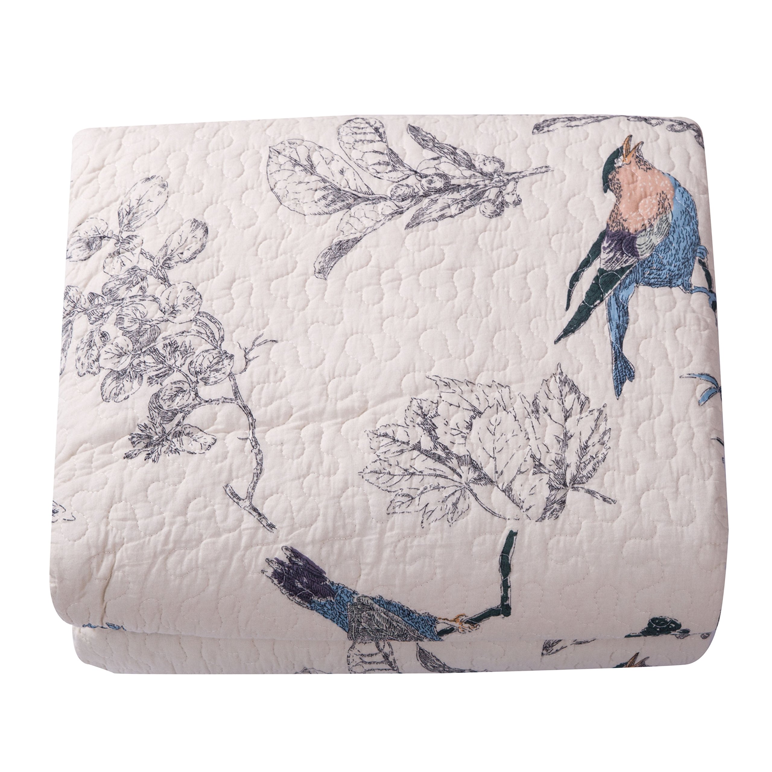 Best Comforter Sets, Flying Birds Printing 3 Piece Cotton Bedspread