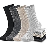 Panda Bros Wool Hiking Socks for Men & Women, Warm Winter Thick Thermal Crew Socks, Cozy Soft Boot Work Socks, 4 Pack