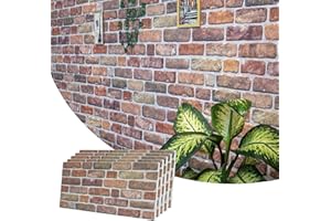 Dundee Deco 3D Wall Panels Brick Effect - Cladding, Brown Beige Stone Look Wall Paneling, Styrofoam Facing for Living Room, Kitchen, Bathroom, Balcony, Bedroom, Set of 5, Covers 27 sq ft