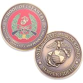 USMC School of Infantry Camp Pendleton Challenge Coin - Marine Corps SOI Military Coins - Designed by Marines for Marines - Officially Licensed