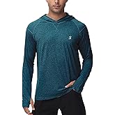 Roadbox Mens UPF 50+ Fishing Shirts, Long Sleeve UV Sun Hoodie, Hiking Running Swim Athletic Workout Shirt