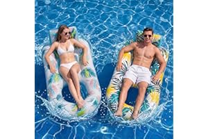 cngg v Pool Floaties for Adults,Inflatable Float Heavy Duty, Backrest & Footrest Pool Float Pool Rafts for Adults Beach Lake 