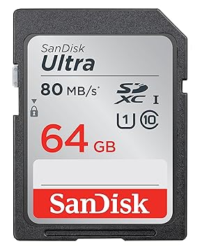 SanDisk SDSDUNC-064G-GN6IN Ultra Tarjeta de Memoria SDXC de 64 GB (hasta 80 MB/s, Clase 10)