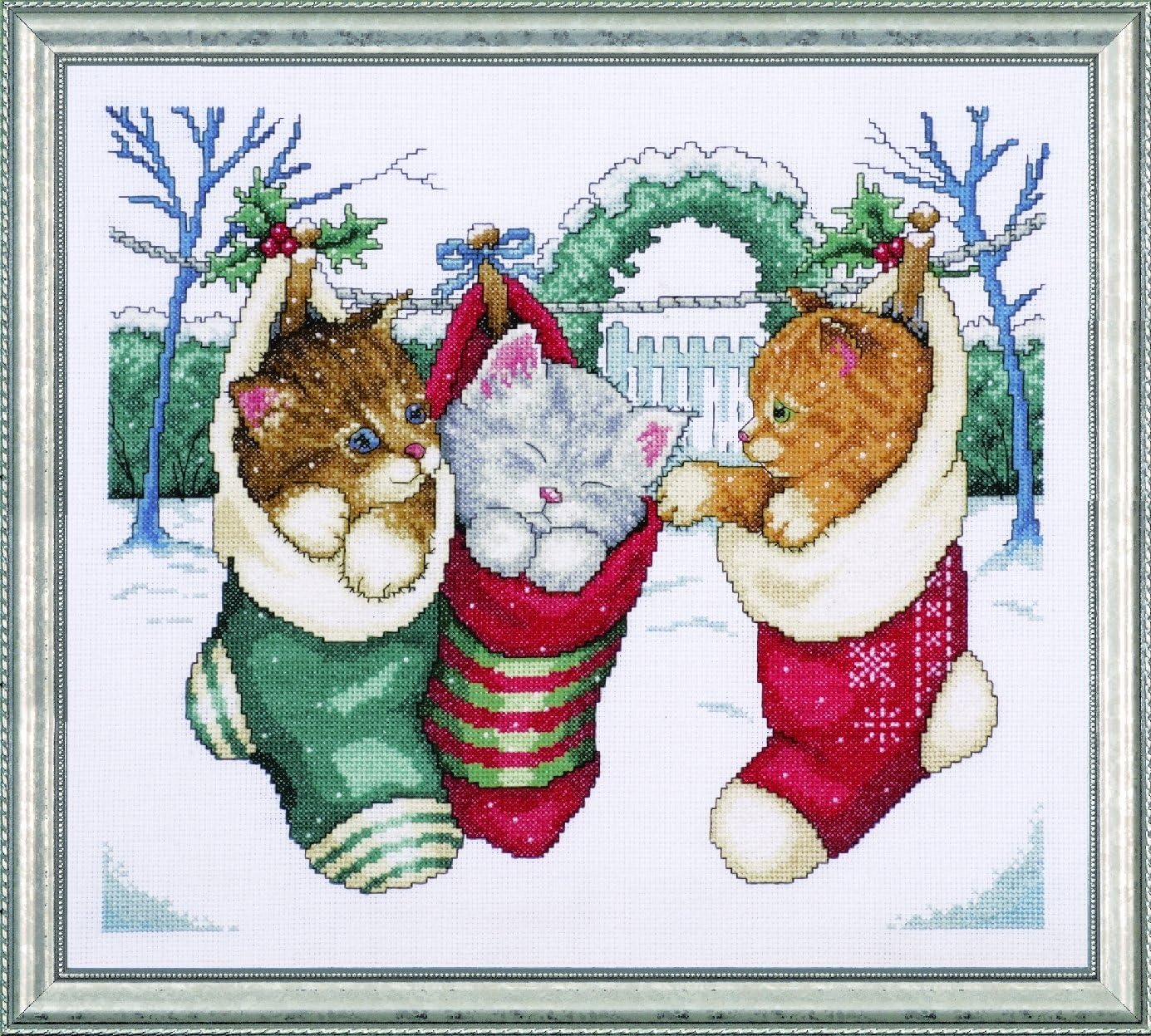 Kit Point De Croix RTO "Un Chat Nommé Cornflower" - Tissu Aida 15-16ct, Motif 24,5x29cm