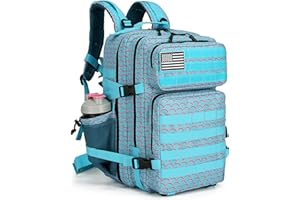 KXBUNQD 45L Military Tactical Backpack Hiking Backpacks Tactical Gear Camo Back Pack Army Molle Bag Rucksack Fitness Daypack