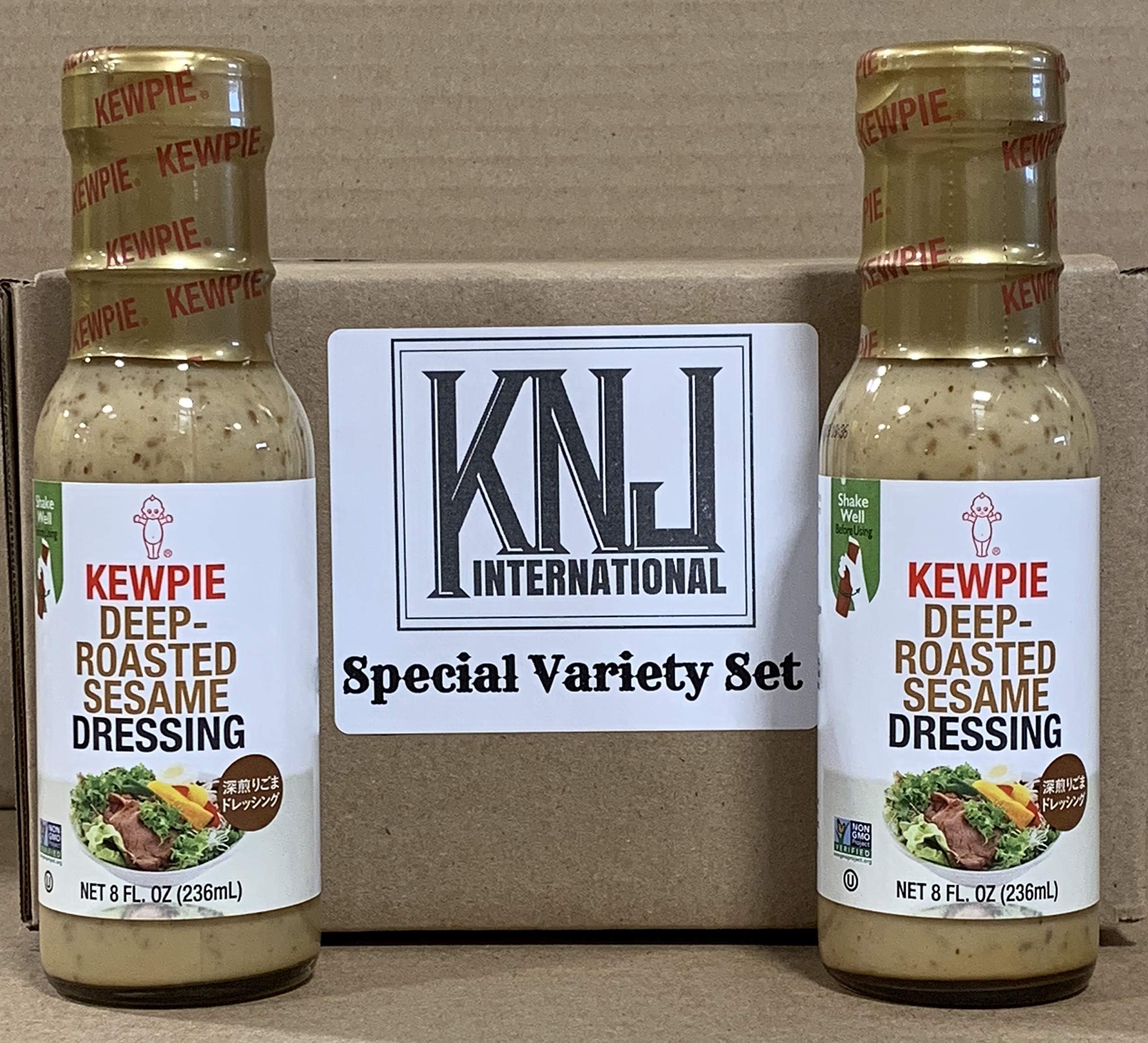 Kewpie Japanese Deep Roasted Sesame Dressing 8 oz By KNJ International (Deep Roasted Sesame 8oz Pack of 2)