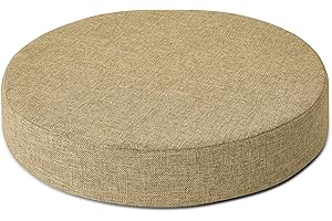 AddGrace 2.5" Thick Non Slip Round Chair Pad 1 Pack, 16" Round Chair Cushion with Machine-Washable Cover and Long Zipper, Sea