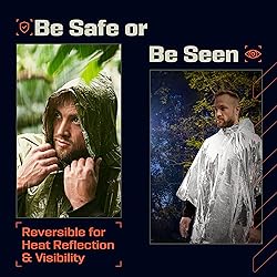 PREPARED4X Emergency Poncho with Mylar Blanket