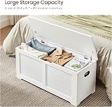 VASAGLE Storage Chest Bench 100x40x46 cm Matte White LSB061T10 view 5