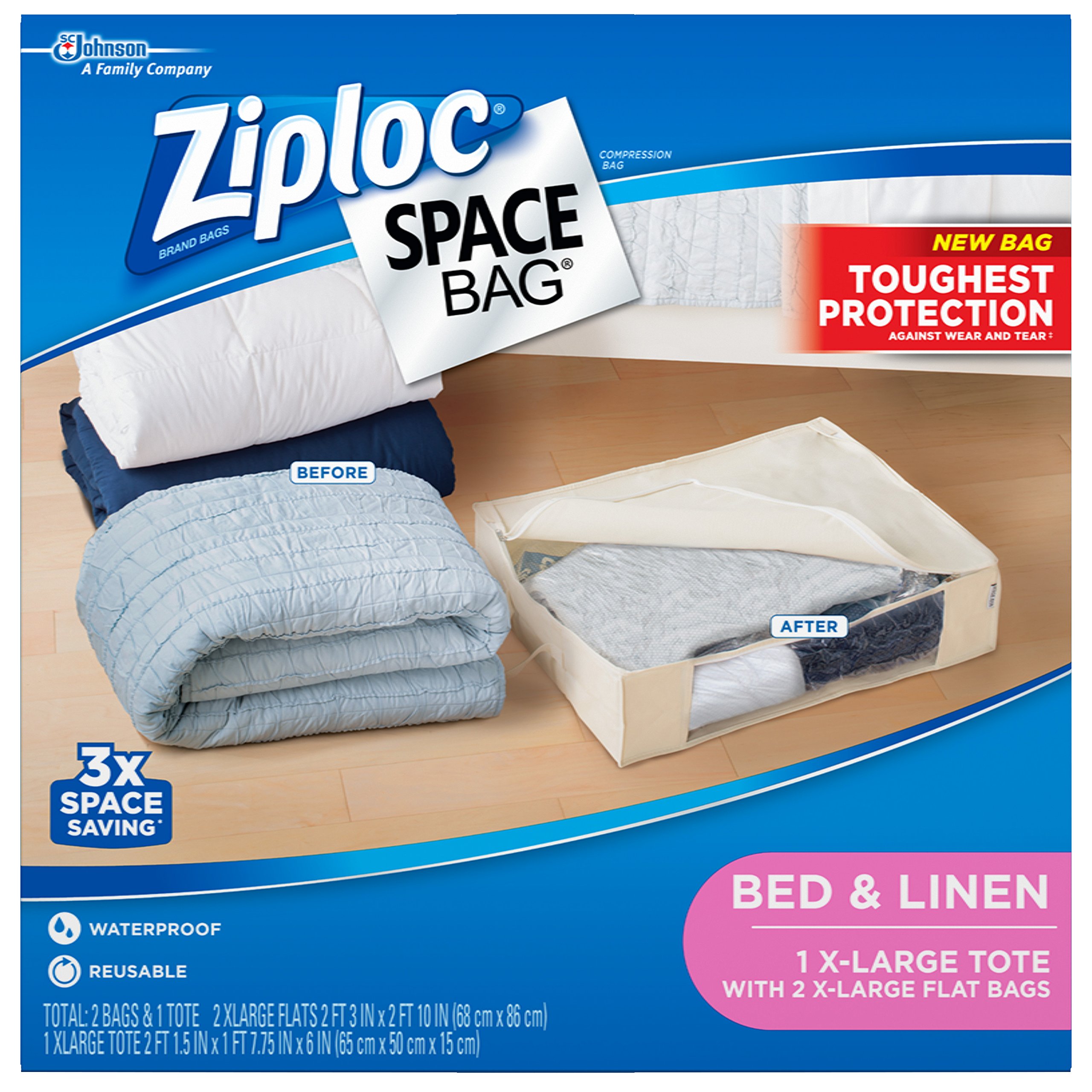 Ziploc Space Bag 3ct Variety Pack (2 XL Flat, 1 XL Shell) eBay